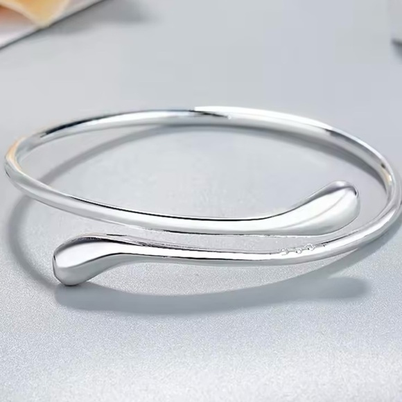 New Silver Women fine Water droplets bangles Bracelet - Picture 3 of 10